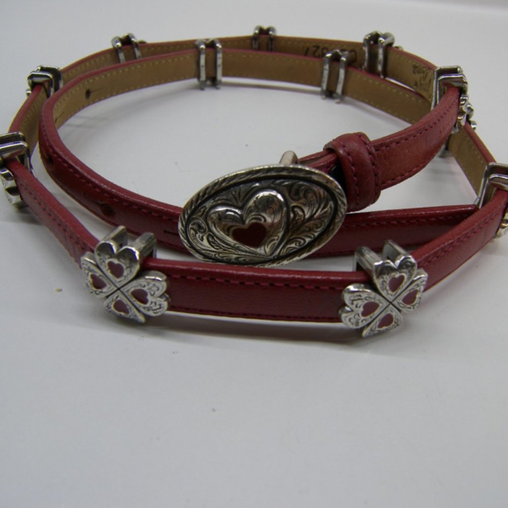 Tony Lama C503257 Enamel Heart Red Leather Belt$78